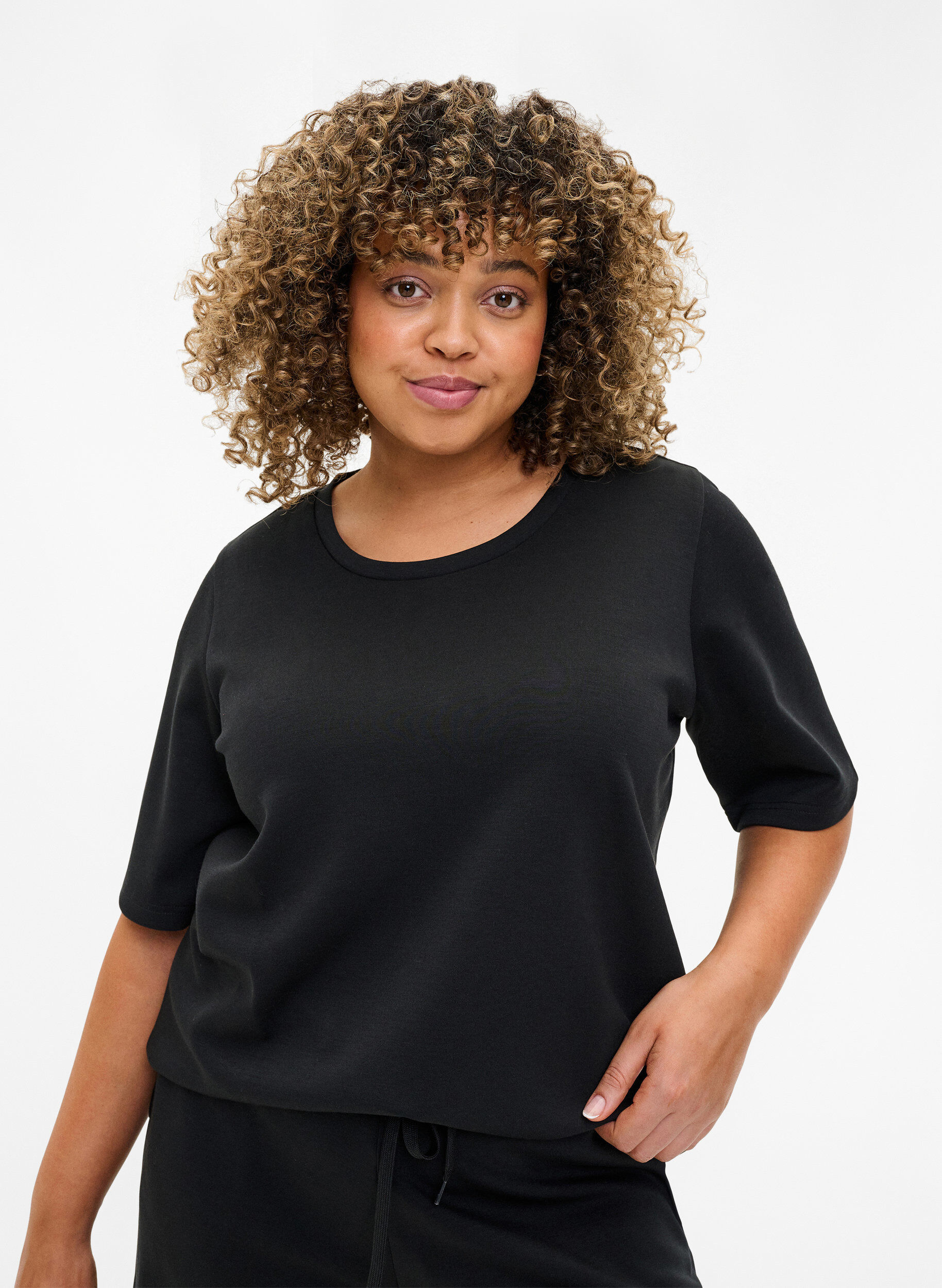 T-shirt i modalmix, Sort, Model