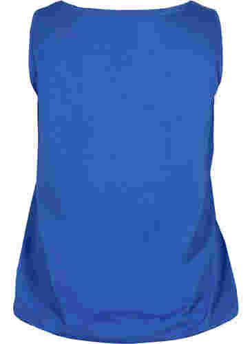 Bomuldstop med rund hals og blondekant, Dazzling Blue, Packshot image number 1