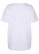 Ensfarvet oversize t-shirt med v-hals, Hvid, Packshot image number 1