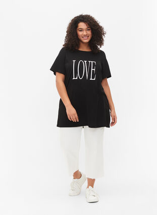 Oversize t-shirt med tryk , Rosebloom W. Love, Model image number 2