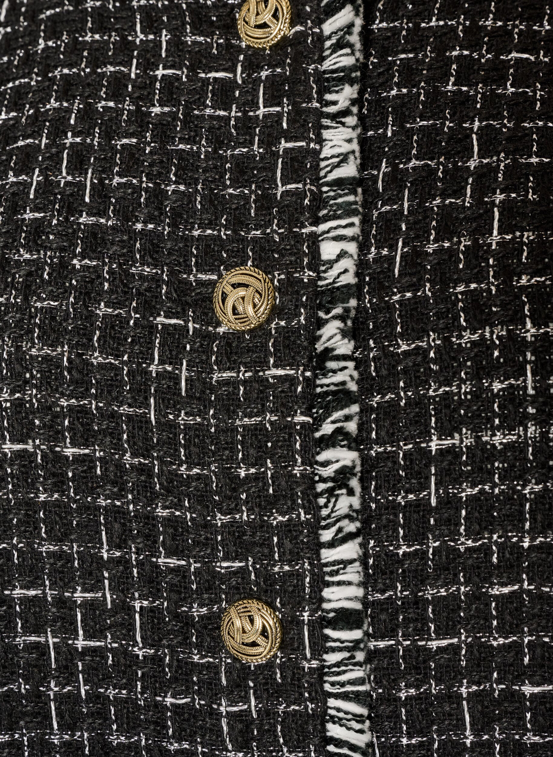 ZizziTernet vest med dekorative knapper, Sort, Packshot image number 2