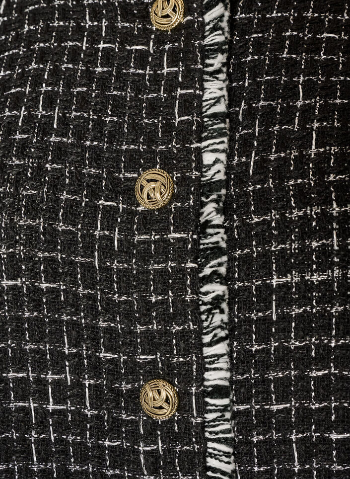 Ternet vest med dekorative knapper, Sort, Packshot image number 2
