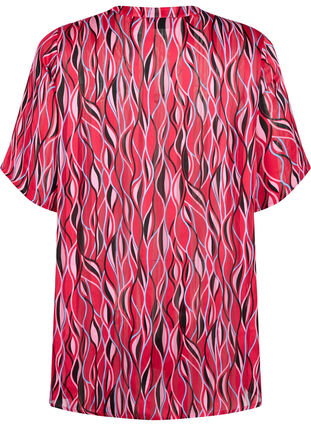 Kortærmet tunika med print, Fuchsia Pink AOP, Packshot image number 1