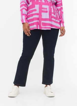 Slim fit Vilma jeans med høj talje, Dk blue rinse, Model image number 4