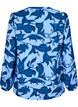 Langærmet bluse med paisleyprint og v-hals, Blue Paisley AOP, Packshot image number 1