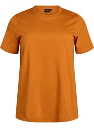 Basis t-shirt i bomuld med rund hals , Orange