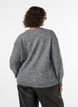 Strikbluse med blomsterapplikation, Gr&aring;, Model image number 2