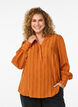 Bluse med lodrette striber., Orange, Model image number 0