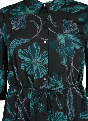 FLASH - Skjortekjole med blomsterprint, Black Scarab Flower, Packshot image number 2