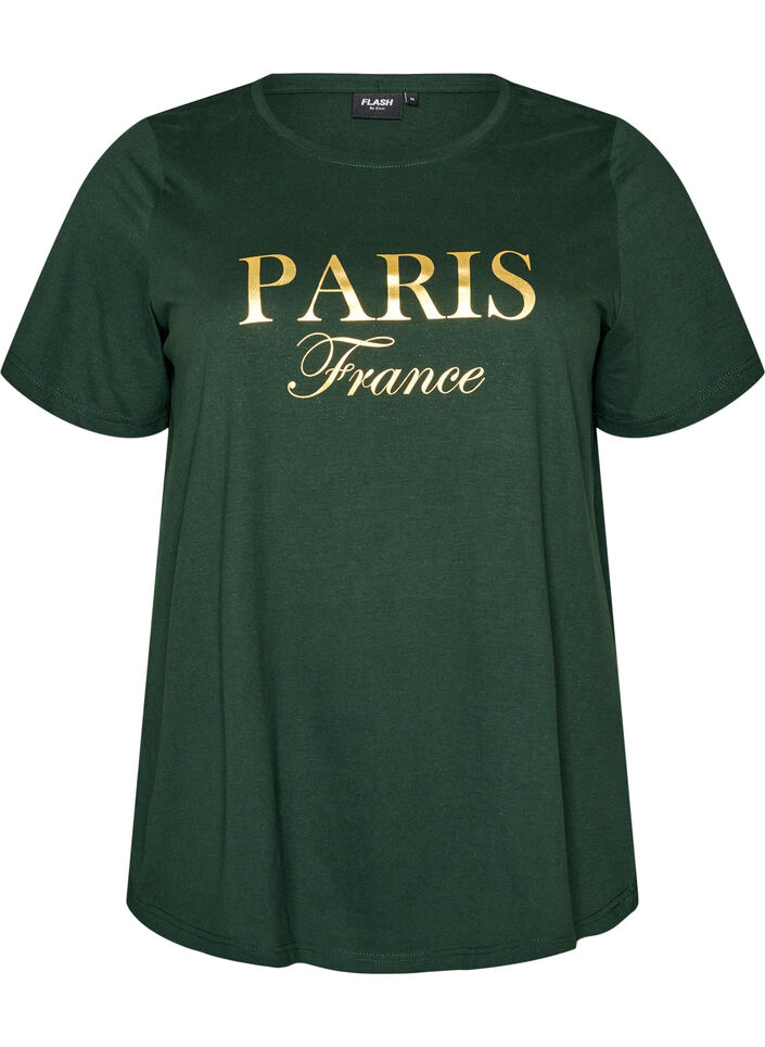 T-shirt med motiv, Gr&oslash;n, Packshot image number 0