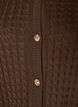 Kabelstrikket cardigan med gyldne knapper, Brun, Packshot image number 2
