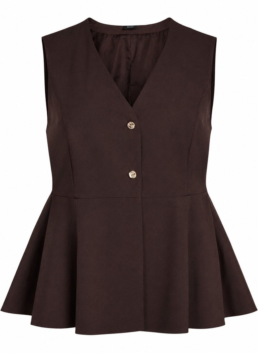 N&aring;lestribet vest med peplum
