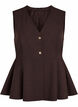 N&aring;lestribet vest med peplum, Brun, Packshot image number 0