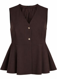 N&aring;lestribet vest med peplum, Brun