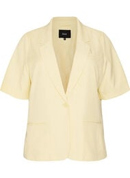 Blazer med korte &aelig;rmer og reverskrave, Gul