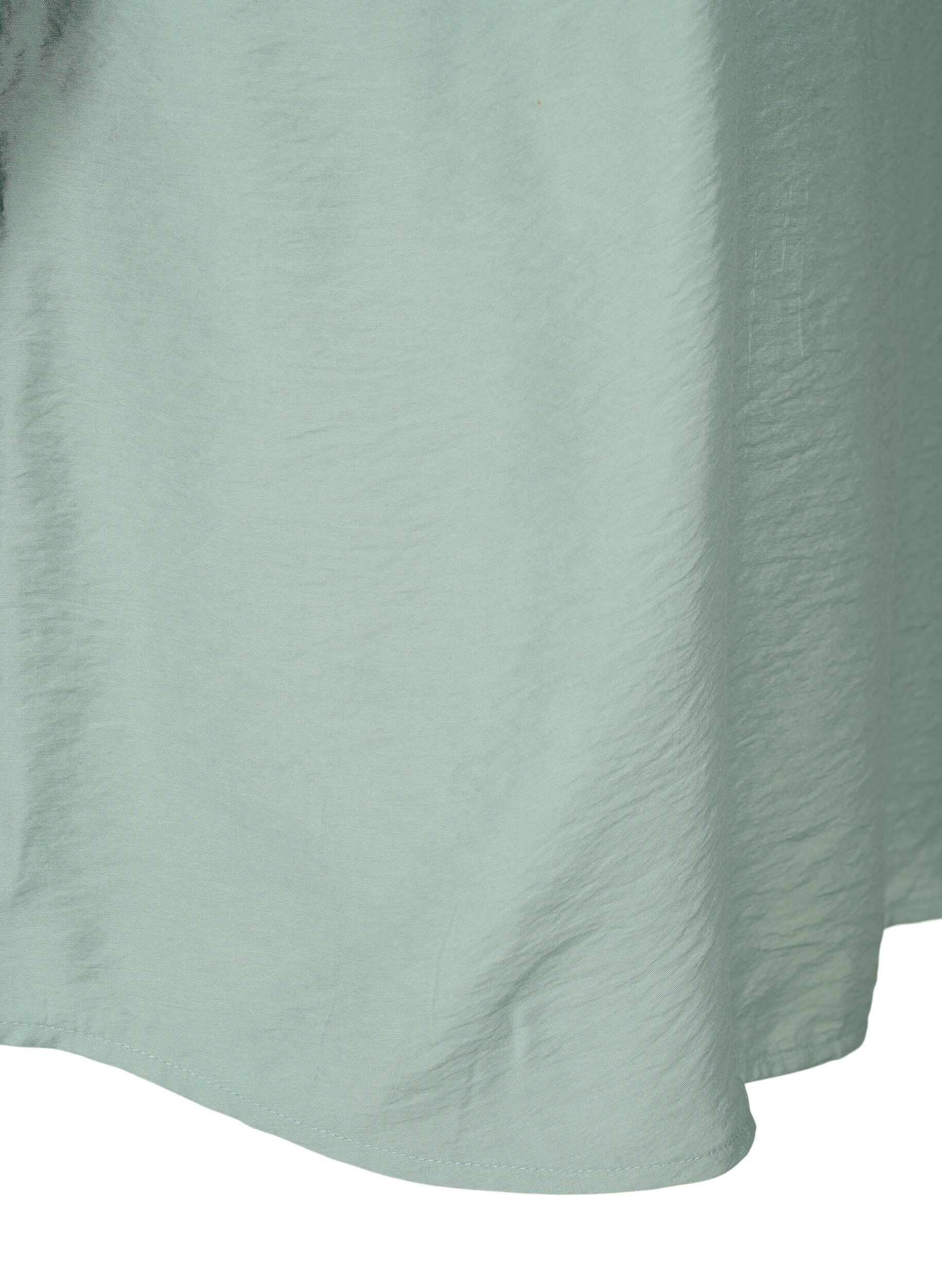 Zizzi Ensfarvet bluse med 3/4 &aelig;rmer, Chinois Green, Packshot image number 3