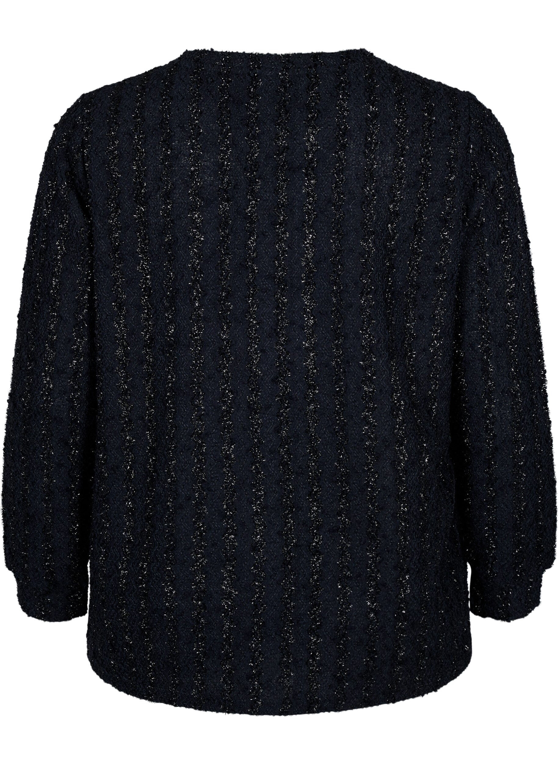 Zizzi Bluse med glimmer struktur , Sort, Packshot image number 1