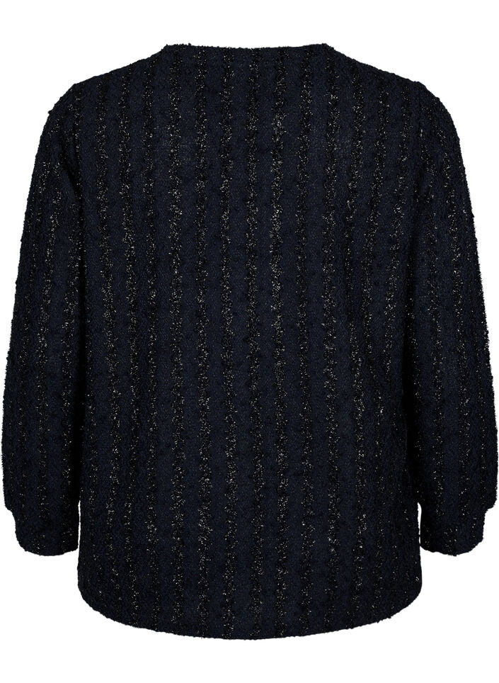Bluse med glimmer struktur , Sort, Packshot image number 1
