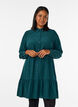 Kort skjortekjole med fl&aelig;selag, Gr&oslash;n, Model image number 0