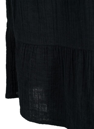 Kortærmet kjole i 100% bomuld, Black, Packshot image number 3