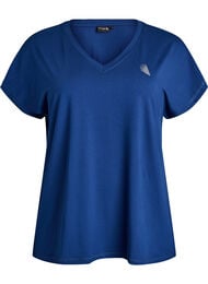 L&oslash;s tr&aelig;nings t-shirt med v-hals, Bl&aring;