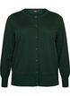 Finstrikket cardigan med rund hals, Gr&oslash;n, Packshot image number 0