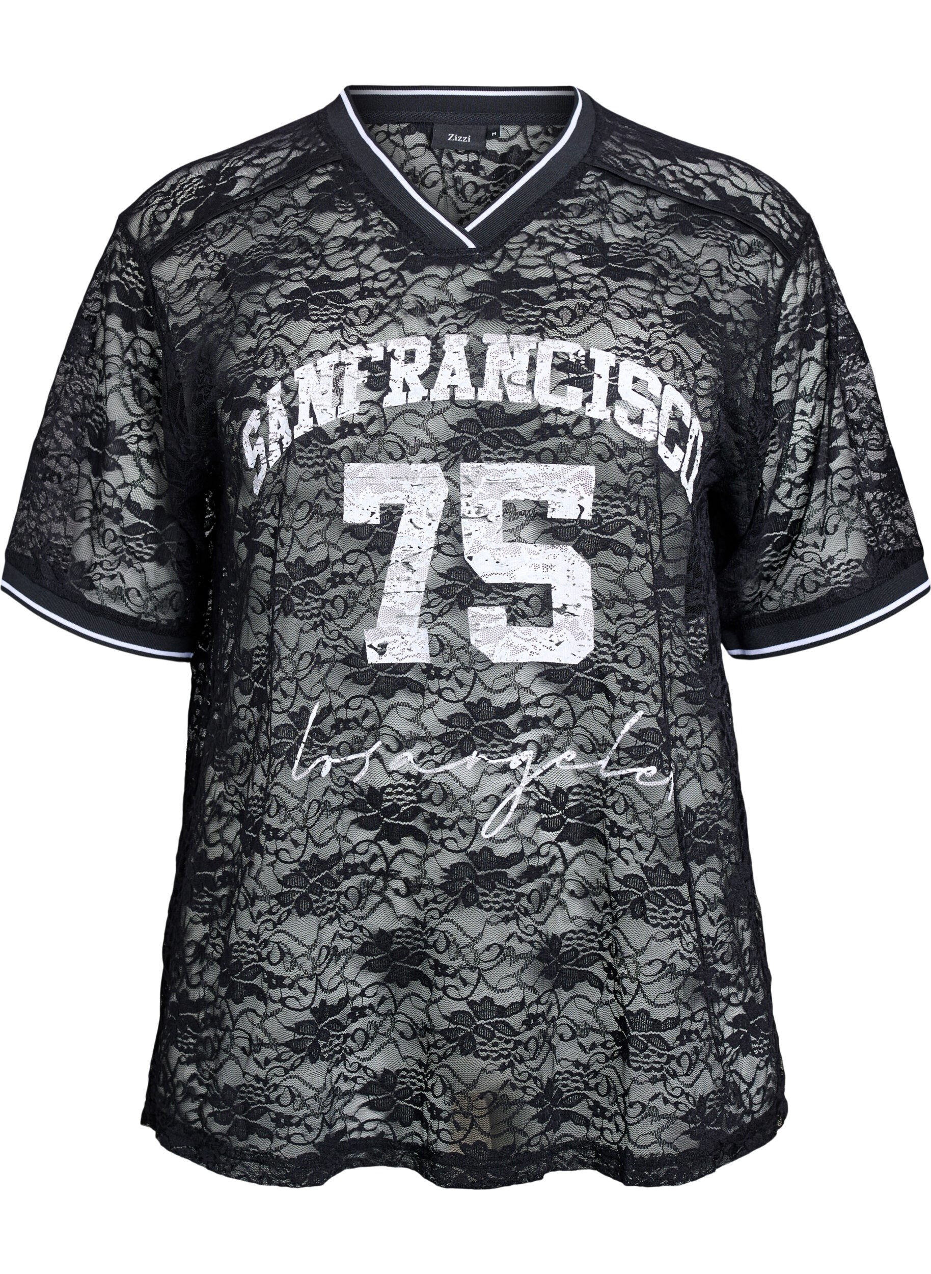 Zizzi Sporty t-shirt i blonde med l&oslash;s pasform, Sort, Packshot image number 0