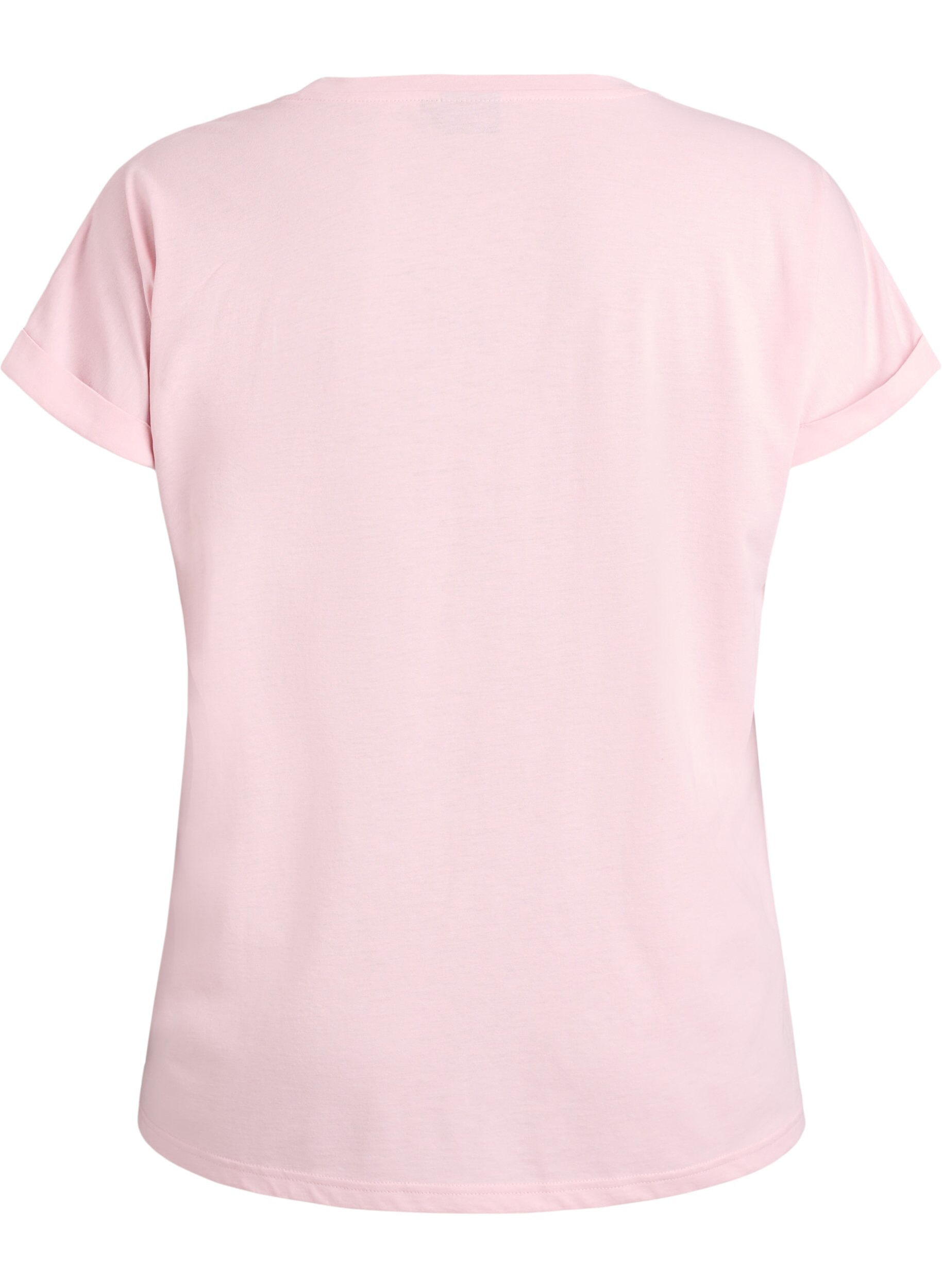 ZizziKort&aelig;rmet t-shirt i bomuldsblanding, Lyser&oslash;d, Packshot image number 1