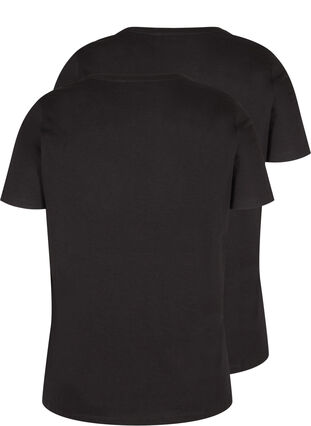 2-pak kortærmet t-shirt i bomuld, Black, Packshot image number 1