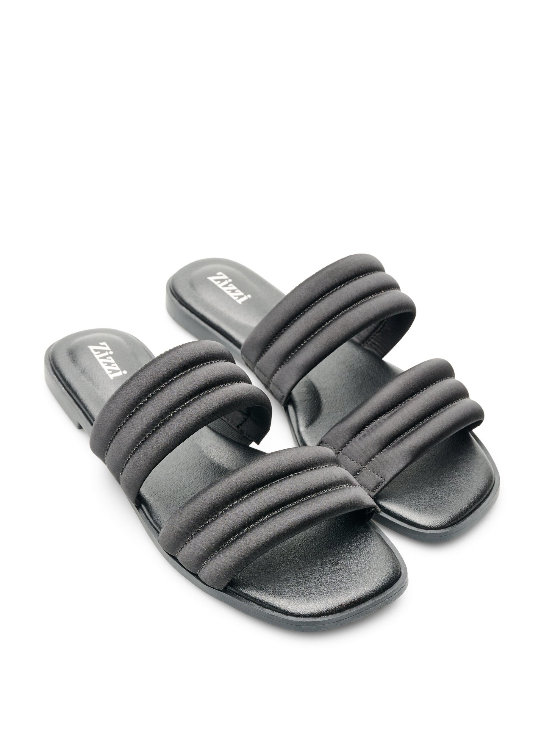 Zizzi Sandal med polstrede remme, Sort, Packshot image number 1