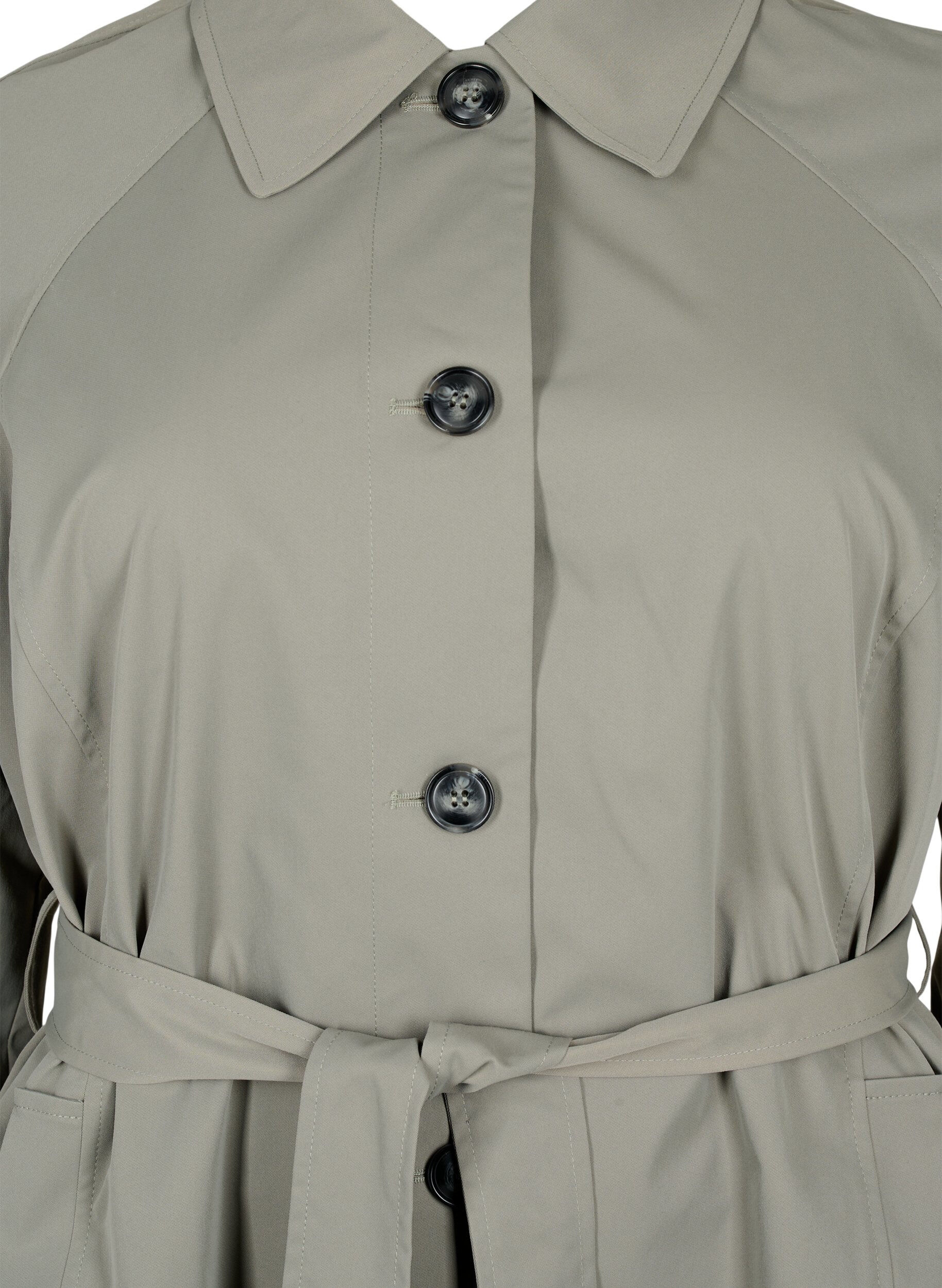 Zizzi Trenchcoat med lommer og b&aelig;lte, Sea Spray, Packshot image number 2