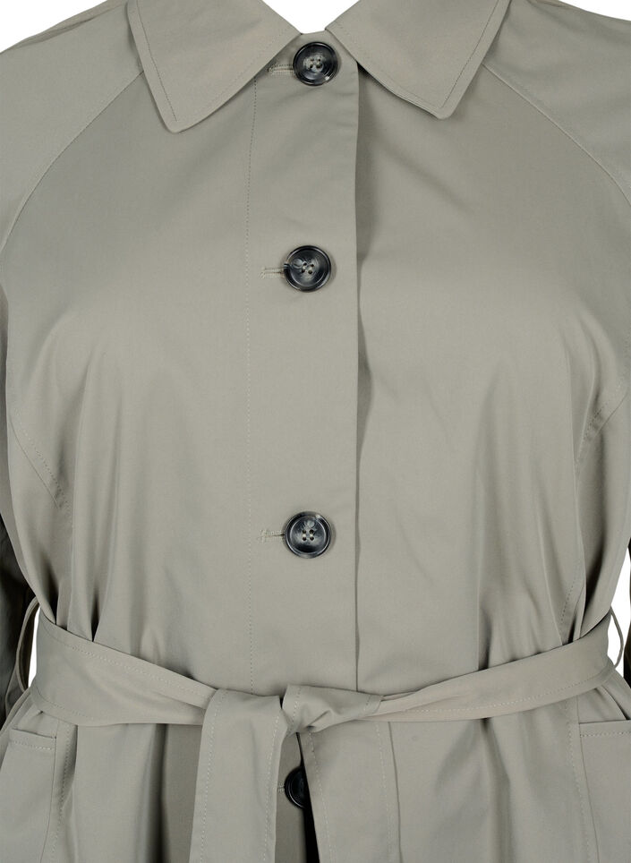 Trenchcoat med lommer og bælte, Sea Spray, Packshot image number 2