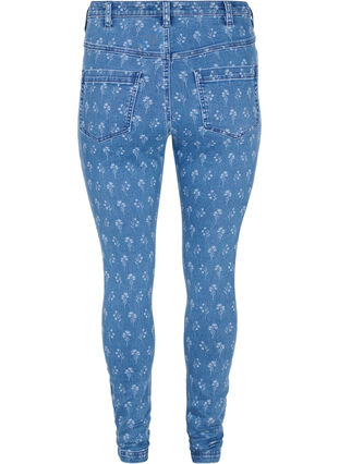 Super slim Amy jeans med blomsterprint, Blue denim, Packshot image number 1