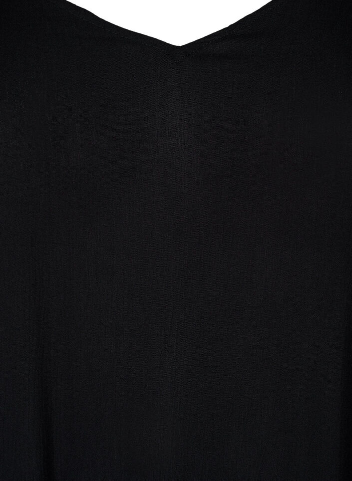 Sommerkjole i viskose med stropper, Black, Packshot image number 2
