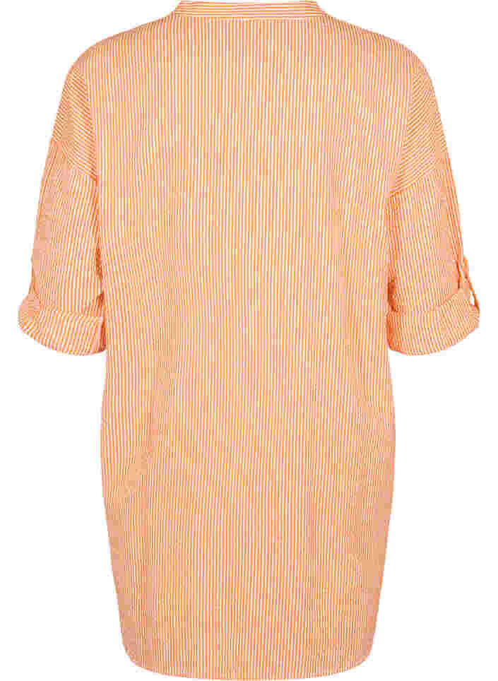 Stribet bomuldsskjorte med 3/4 ærmer, Exuberance Stripe, Packshot image number 1
