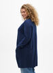 Meleret strik cardigan med lommer, Bl&aring;, Model image number 2