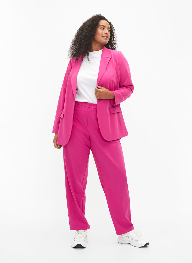 Klassisk blazer med lommer, Festival Fuchsia, Model image number 2