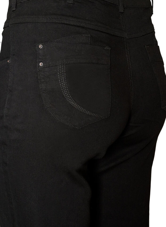 Regular fit Gemma jeans med h&oslash;j talje, Sort, Packshot image number 3