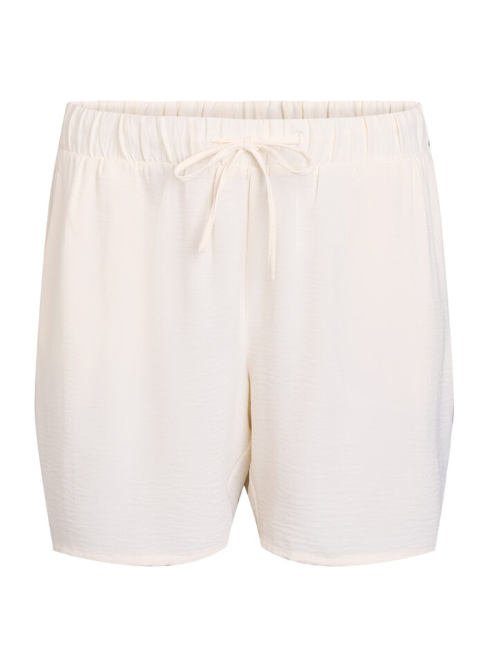Shorts med lommer og elastik i taljen, Vanilla, Packshot image number 0
