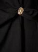 Bluse med asymmetrisk drapering og 3/4 &aelig;rmer, Sort, Packshot image number 3