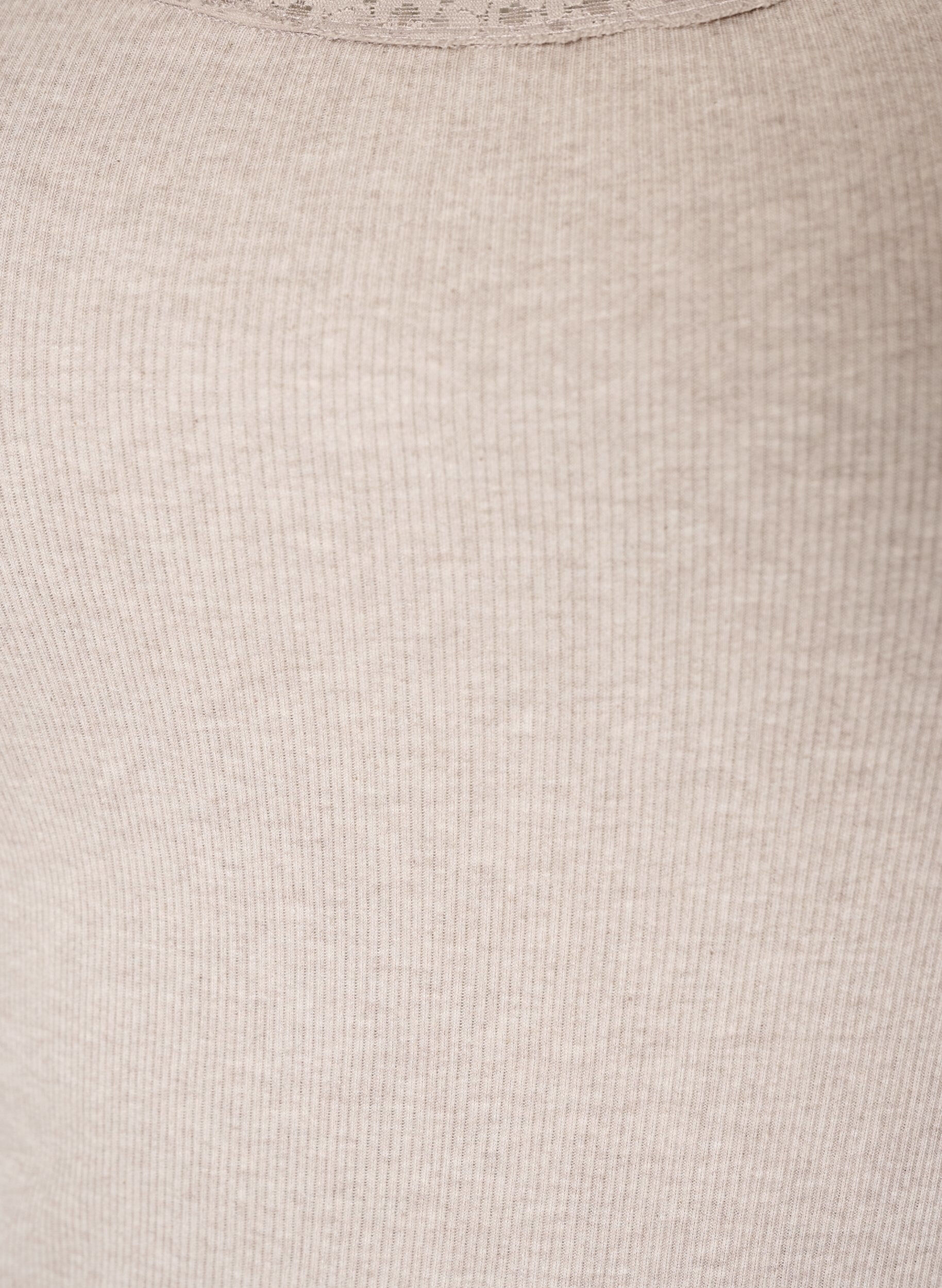 ZizziRibtop med blondekant, Beige, Packshot image number 2