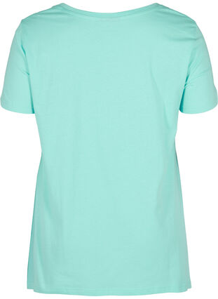 Kortærmet bomulds t-shirt med a-form , Aqua Sky PARIS, Packshot image number 1