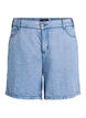 Løse denimshorts med høj talje, Blå, Packshot image number 0