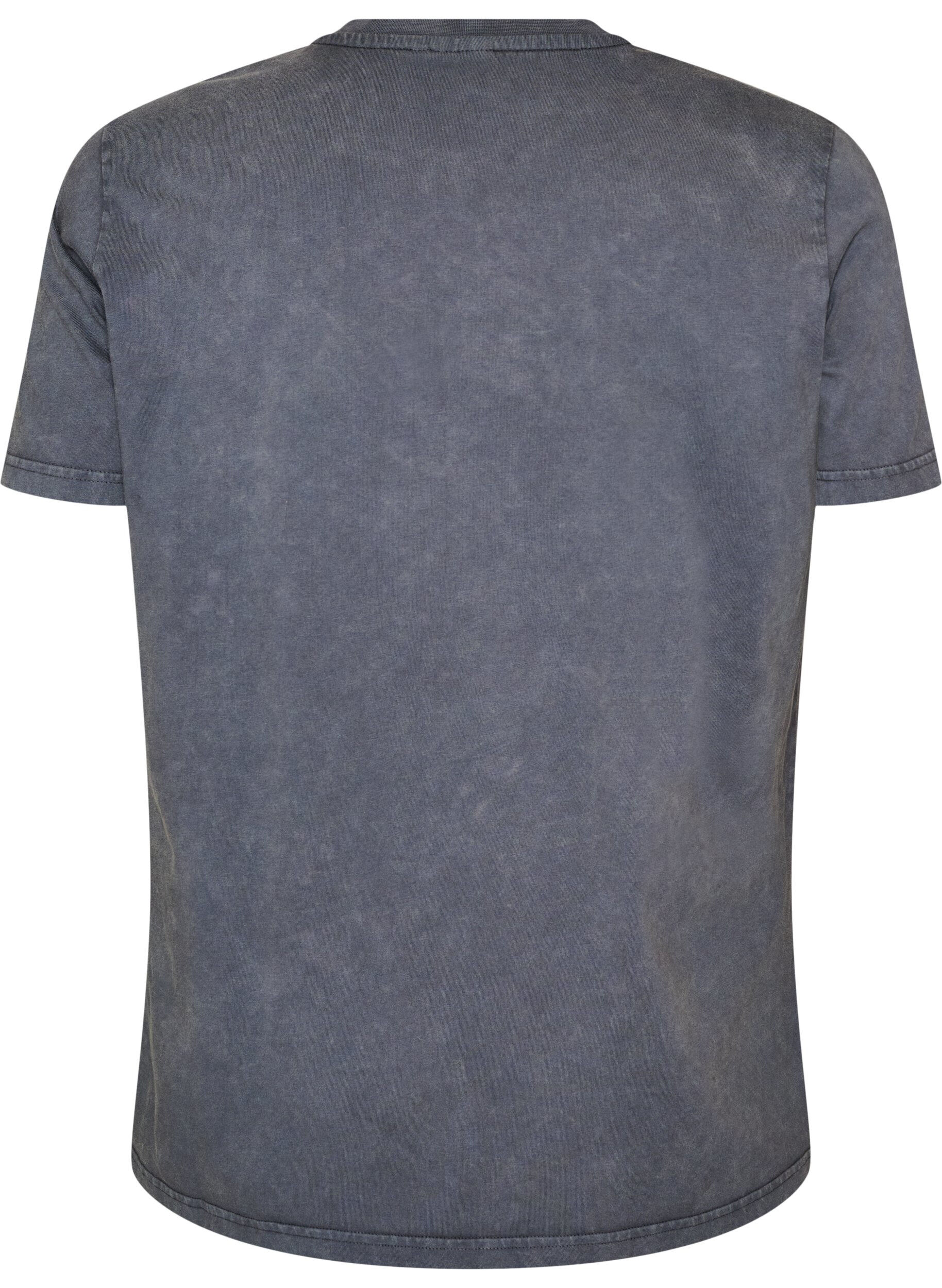 ZizziT-shirt i bomuld med frontprint og vasket look, Gr&aring;, Packshot image number 1