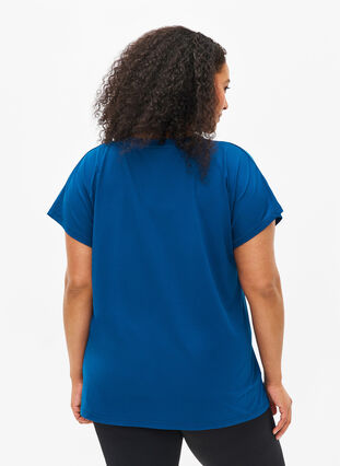 Løs trænings t-shirt med v-hals, Blue Opal, Model image number 1