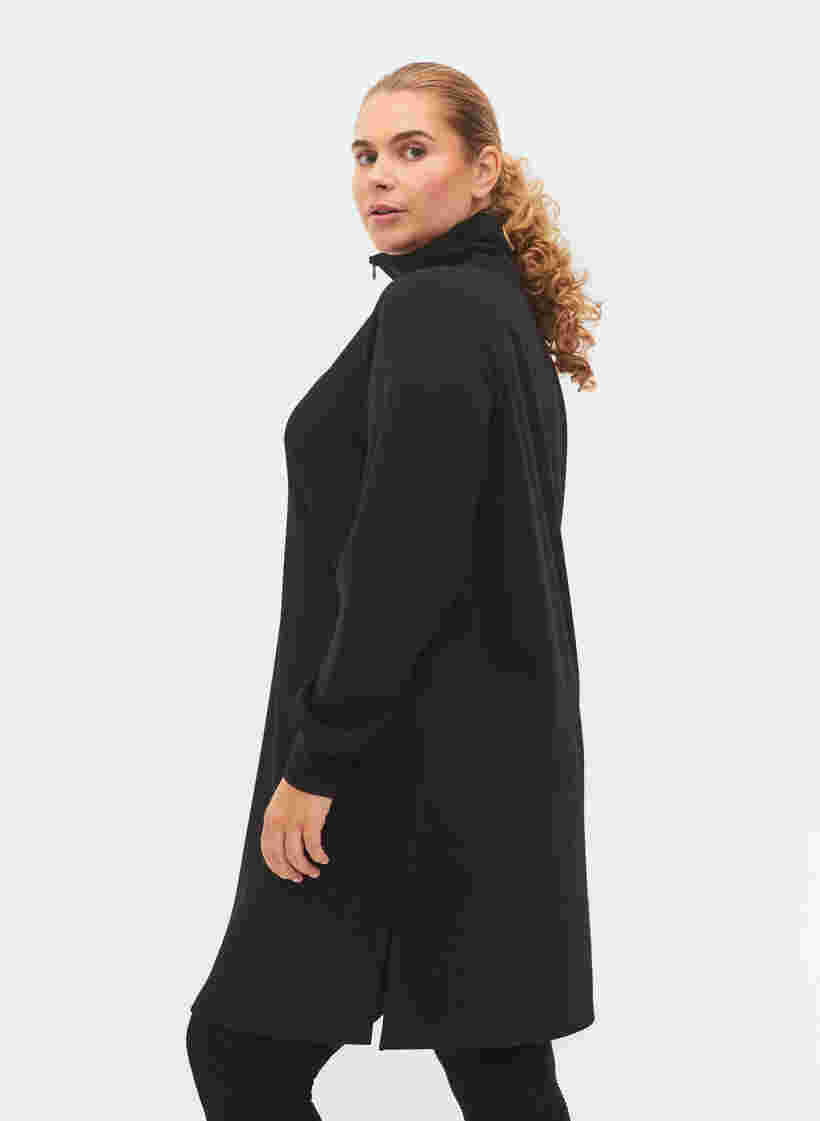 Sweatkjole med høj halskrave, Black, Model image number 1