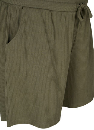 Shorts i ribkvalitet med lommer, Dusty Olive, Packshot image number 2
