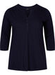Bomuldsbluse med 3/4 ærmer, Night Sky, Packshot image number 0