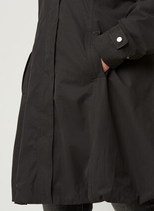 Jakke med lommer og hætte, Black, Model image number 2