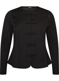 Figursyet cardigan med knudelukninger, Sort